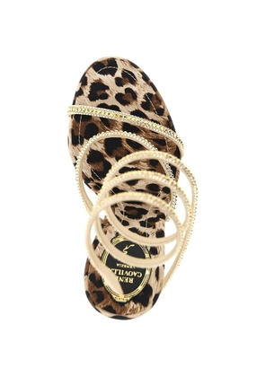René Caovilla Cleo leopard-print sandals - Neutrals