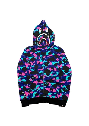 A BATHING APE® x Kid Cudi Shark camouflage-print hoodie - Blue