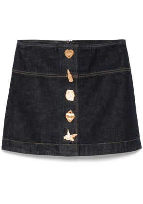 ZIMMERMANN crush denim mini skirt - Blue