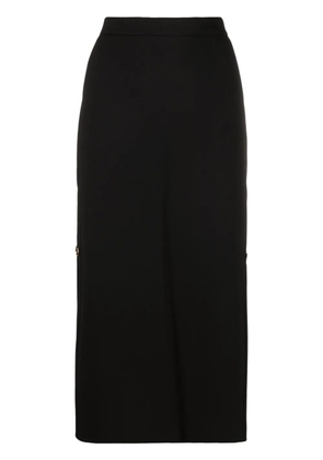 PINKO logo-engraved button high-waisted skirt - Black