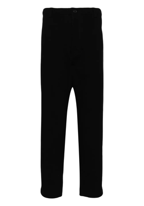 Yohji Yamamoto straight-leg cotton trousers - Black