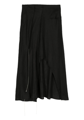 Yohji Yamamoto asymmetric linen skirt - Black