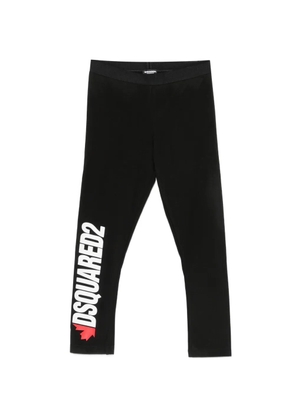DSQUARED2 logo-print cotton leggings - Black
