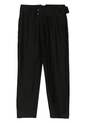 Yohji Yamamoto belted straight-leg trousers - Black
