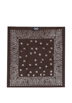 Dolce & Gabbana paisley-print square scarf - Brown