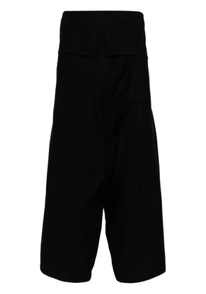 Yohji Yamamoto drop-crotch cotton trousers - Black
