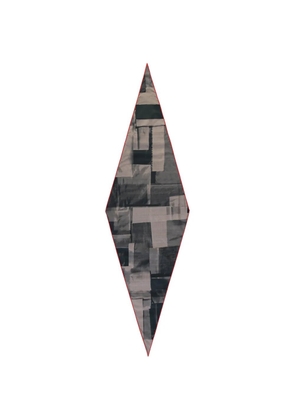 Zegna abstract-print diamond-shaped scarf - Grey