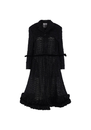 Noir Kei Ninomiya ruffled frayed coat - Black