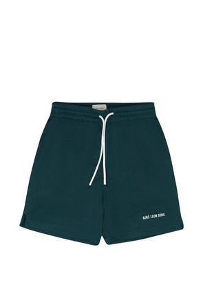 Aimé Leon Dore logo-print mesh-texture shorts - Green