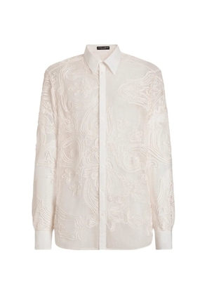 Dolce & Gabbana Martini shirt in embroidered linen - Neutrals