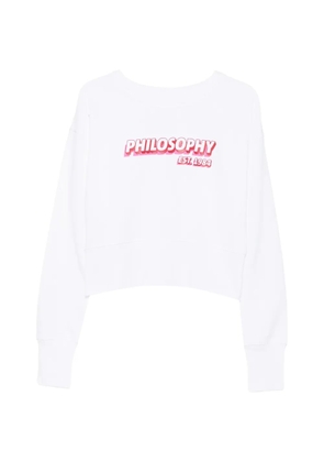 Philosophy Di Lorenzo Serafini logo-print cropped cotton sweatshirt - White