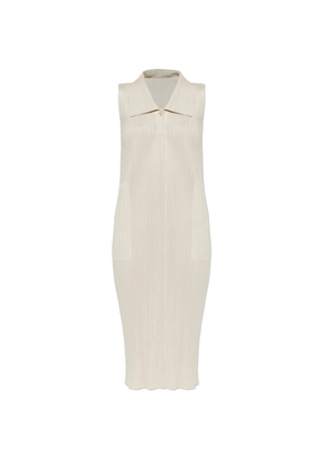 Pleats Please Issey Miyake May pleated sleeveless midi dress - Neutrals