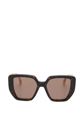 Gucci Eyewear Double G geometric-frame sunglasses - Brown