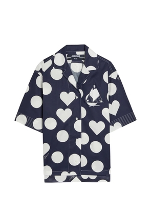Jacquemus Marin heart-print polka-dot shirt - Blue