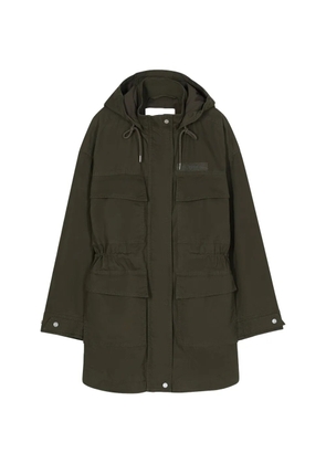 Closed drawstring-waist cotton parka - Green