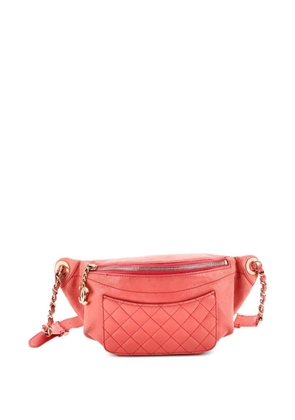 CHANEL Pre-Owned Bi Classic Waist Bag Quilted Crumpled Calfskin belt bag - Pink