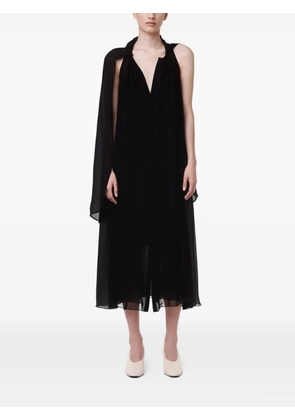 Another Tomorrow scarf-detail midi dress - Black