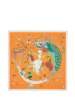 Hermès Pre-Owned 2020s Hermes Story silk scarf - Orange