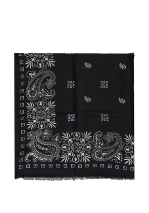 MANIPURI bandana-print frayed scarf - Black