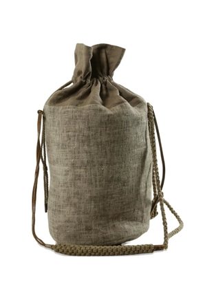 Ziggy Chen drawstring braided-strap backpack - Grey