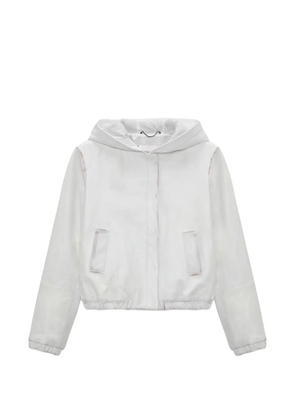 Dorothee Schumacher Sleek Statement hooded leather jacket - White