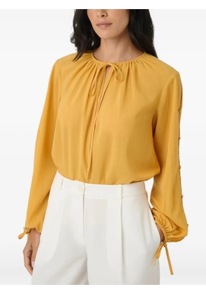Toccin tie-neck gathered blouse - Yellow