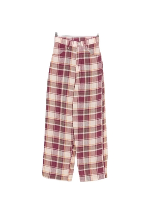 MARBELL Courtney patterned linen trousers - Red