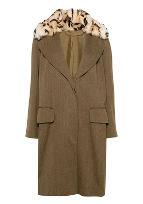 Romeo Gigli Pre-Owned textured-trim coat - Brown