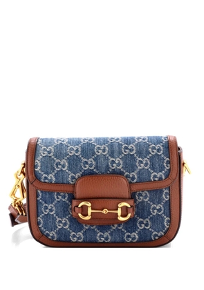 Gucci Pre-Owned Horsebit 1955 GG Denim Mini shoulder bag - Blue