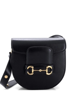 Gucci Pre-Owned Horsebit 1955 Rounded Shoulder Bag Leather Mini crossbody bag - Black