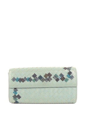 Bottega Veneta Pre-Owned Intrecciato embroidered wallet - Blue