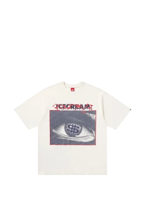ICECREAM eye-print T-shirt - White