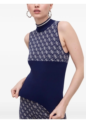 GUESS USA monogram-pattern tank top - Blue