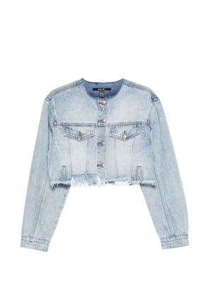 Ksubi cropped raw-cut denim jacket - Blue