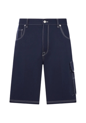 FENDI contrast-stitch cargo shorts - Blue
