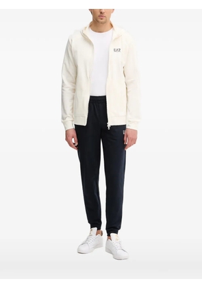 Ea7 Emporio Armani logo-print zip-up hoodie - Neutrals