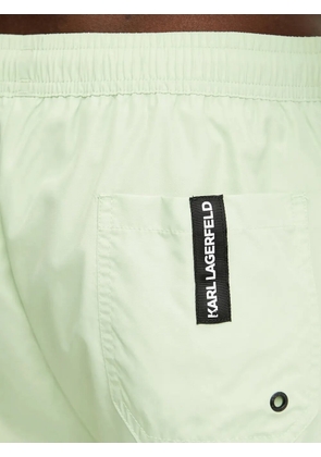Karl Lagerfeld logo-print drawstring-waist swim shorts - Green