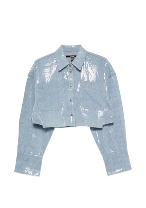 Ksubi sequin-embellished cropped shirt - Blue