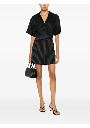 Karl Lagerfeld logo-pinstripe shorts - Black