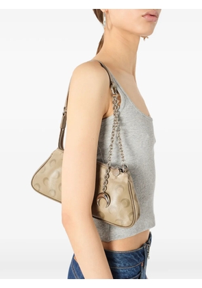 Marine Serre faded-leather moon core bag - Neutrals