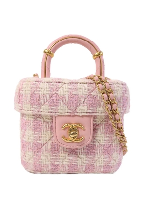 CHANEL Pre-Owned CC turn-lock tweed vanity case bag - Pink