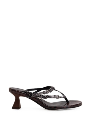 Miista Abisai buckled snakeskin-effect sandals - Grey