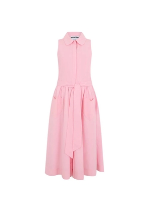 Moschino heart-pocket sleeveless midi dress - Pink