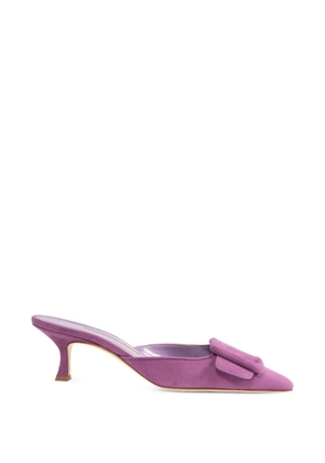 Manolo Blahnik Maysale buckle-detail mules - Purple