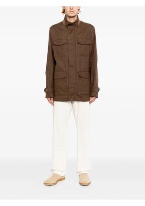 Kiton chest pockets military jacket - Brown