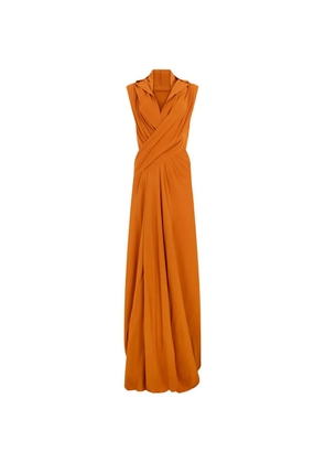 Alberta Ferretti draped crossover-detail maxi dress - Orange