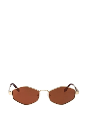 Karl Lagerfeld geometric-frame monogram sunglasses - Gold
