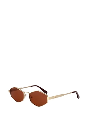 Karl Lagerfeld geometric-frame monogram sunglasses - Gold