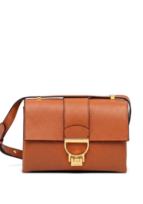 Coccinelle medium Arlettis grained-leather crossbody bag - Brown