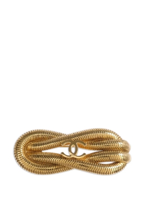 CHANEL Pre-Owned CC interlocking brooch - Gold